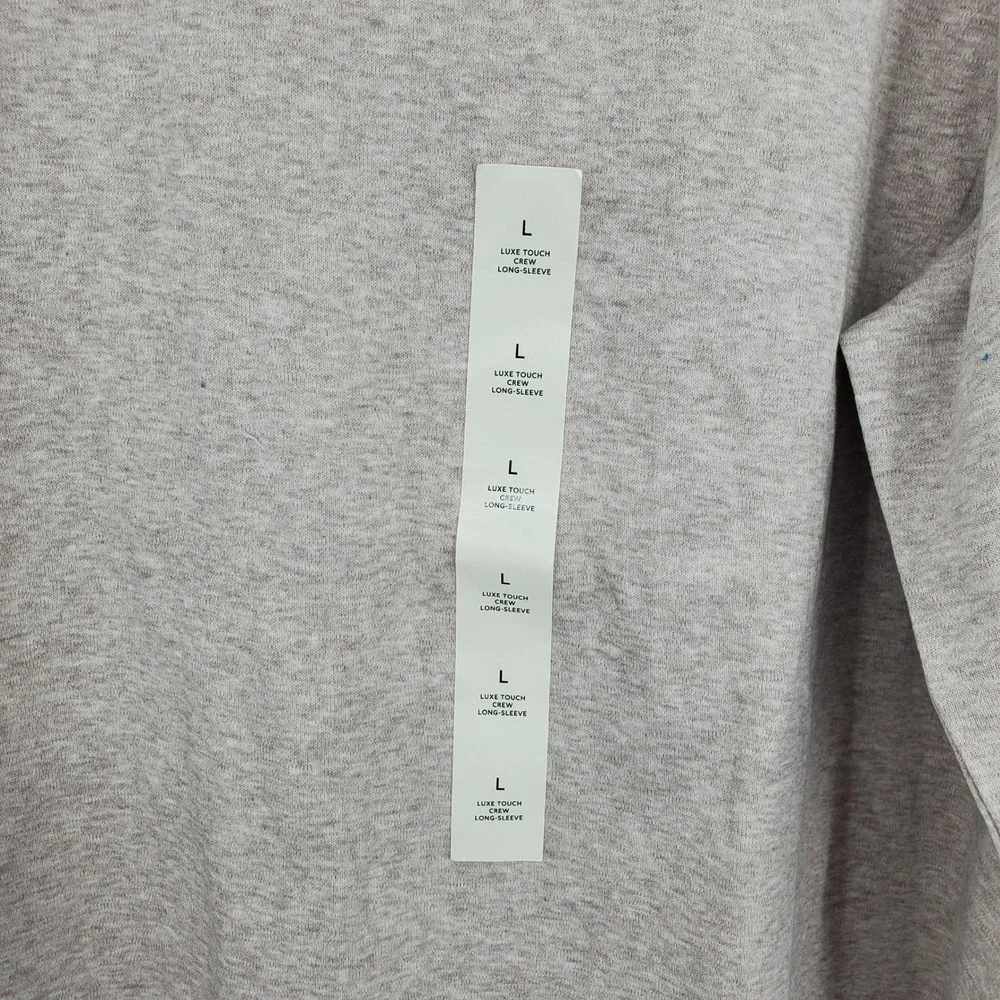 NWT Banana Republic Mens Luxe Touch Long Sleeve Crew Neck Tee Oatmeal Heather L